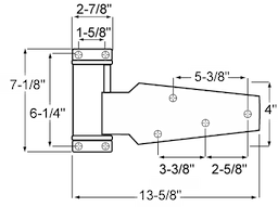Rev Cam-Lift Strap Hinge 1-1/4" Offset Image