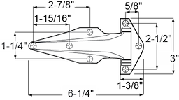 SS Rev Surfacemount Hinge 7/8" Offset Image