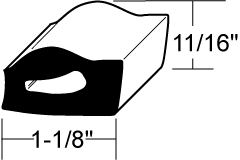 11/16 x 1-1/8 Hollow Sponge Gsk Per Foot Image